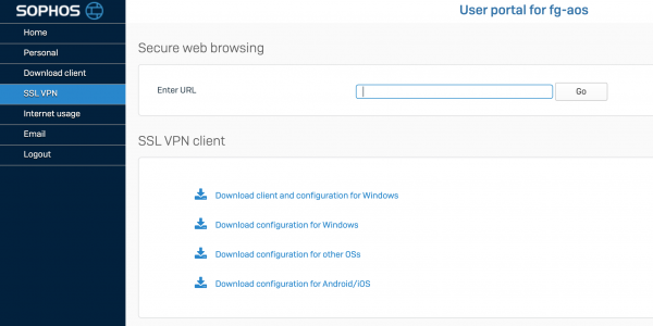 Удаленная работа или обзор VPN в Sophos XG Firewall