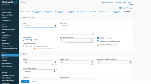 Удаленная работа или обзор VPN в Sophos XG Firewall