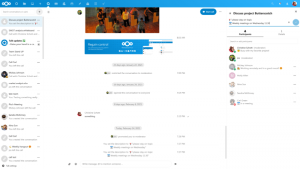 Выпуск платформы для организации совместной работы Nextcloud Hub 21