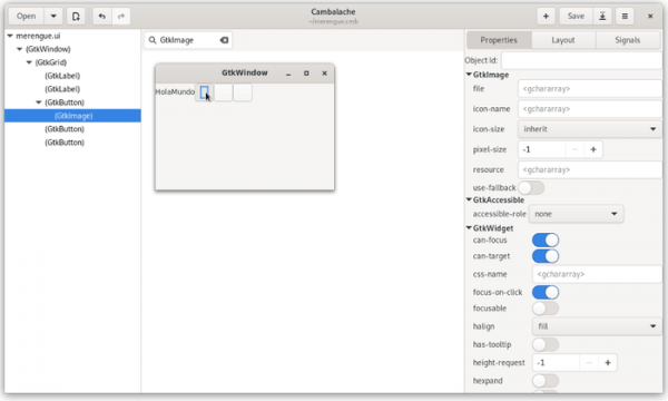 Представлен Cambalache, новый инструмент разработки GTK-интерфейсов