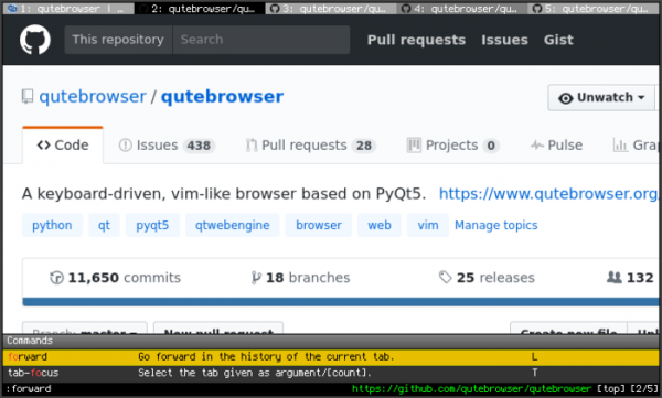 Выпуск web-браузера qutebrowser 2.3