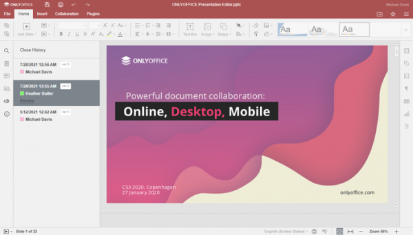 Выпуск online-редакторов ONLYOFFICE Docs 6.4