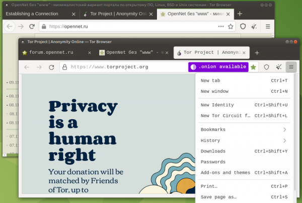 Доступен Tor Browser 11.0  с переработанным интерфейсом