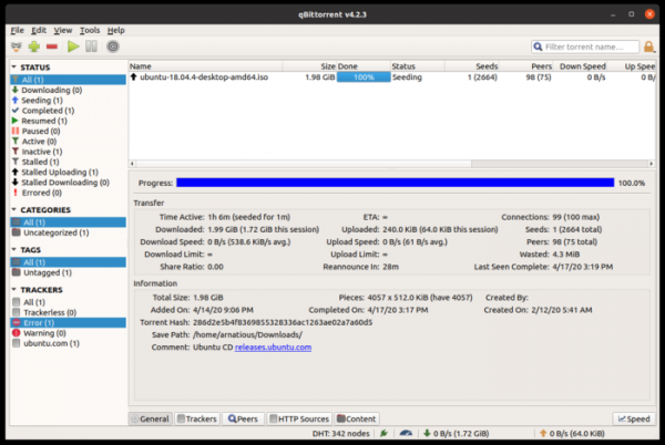 Выпуск qBittorrent 4.4 с поддержкой протокола BitTorrent v2