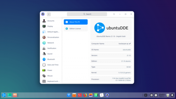 Выпуск дистрибутива UbuntuDDE 21.10 с рабочим столом Deepin