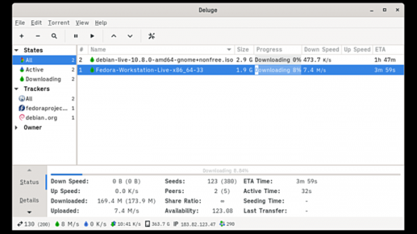 Релиз BitTorrent-клиента Deluge 2.1
