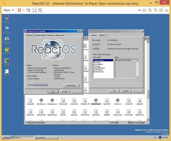 ReactOS удалось запустить на системе с процессором Эльбрус-8С1