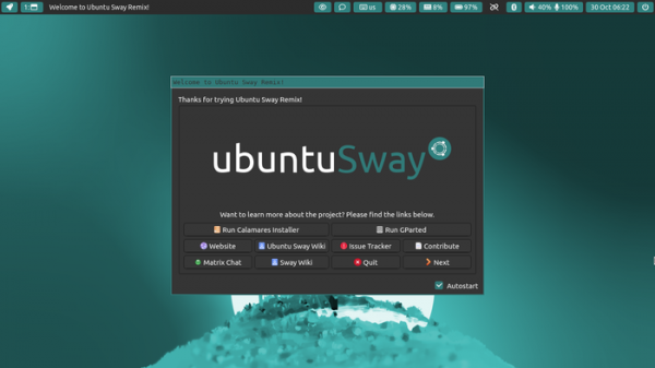 Выпуск дистрибутива Ubuntu Sway Remix 22.10