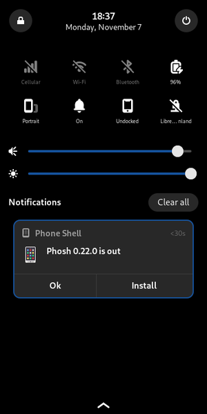 Выпуск Phosh 0.22, GNOME-окружения для смартфонов. Сборки Fedora для мобильных устройств