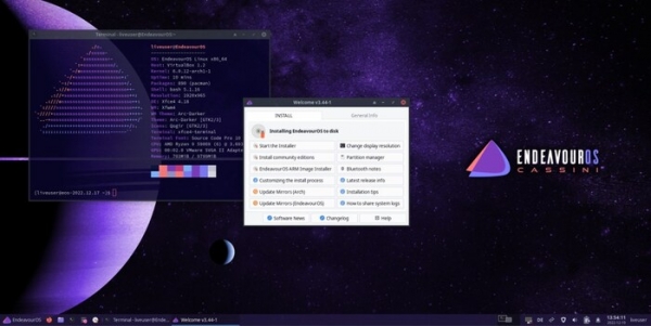 Выпуск дистрибутива EndeavourOS 22.12