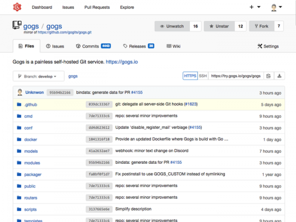 Выпуск системы совместной разработки Gogs 0.13
