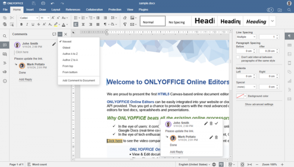 Опубликован офисный пакет ONLYOFFICE 8.0