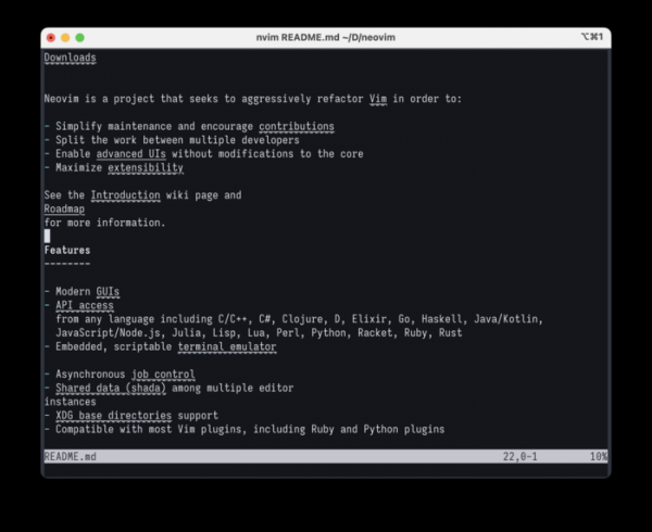 Выпуск текстового редактора Neovim 0.10