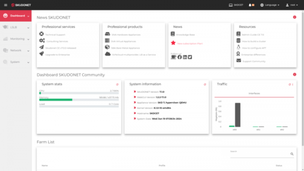 Выпуск SKUDONET 7.1, дистрибутива для создания балансировщиков трафика