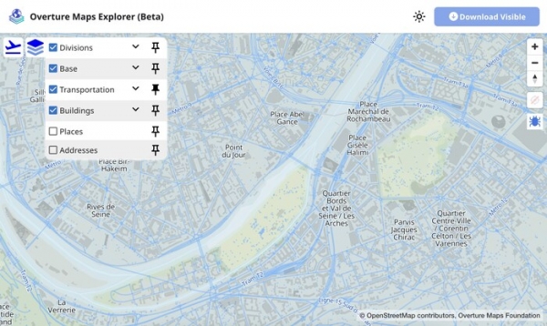 Проект Overture Maps опубликовал открытую карту дорожных сетей