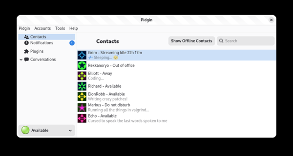  Пятый предварительный выпуск мессенджера Pidgin 3.0 