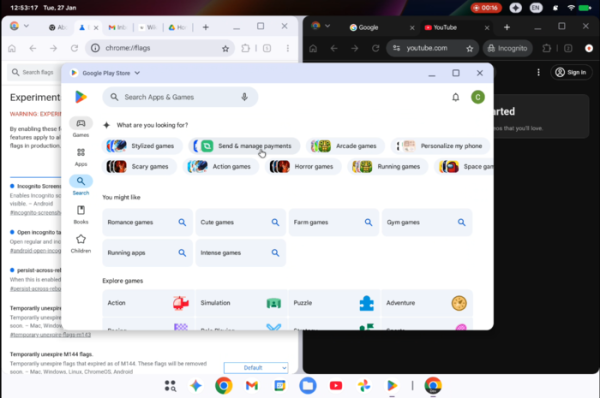  Утечка видео с интерфейсом ОС Aluminium,  развиваемой Google на смену Chrome OS 