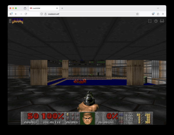 Реализация игры DOOM, использующая для отрисовки только CSS