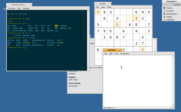  Первый публичный релиз VitruvianOS - гибрида Haiku на ядре Linux 