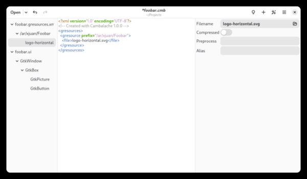 Выпуск Cambalache 1.0, инструмента для разработки GTK-интерфейсов 