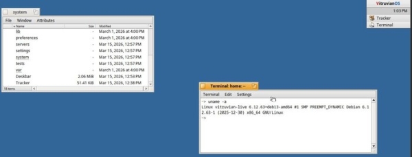  Первый публичный релиз VitruvianOS - гибрида Haiku на ядре Linux 
