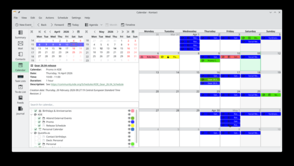  Опубликован KDE Gear 26.04, набор приложений от проекта KDE 