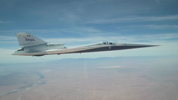 Прототип тихого сверхзвукового авиалайнера NASA X-59 впервые полетал по-взрослому — с убранными шасси