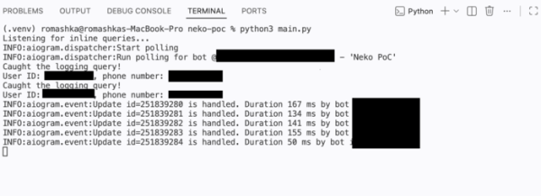  Неофициальный Telegram-клиент Nekogram отправлял номера телефонов боту разработчика 