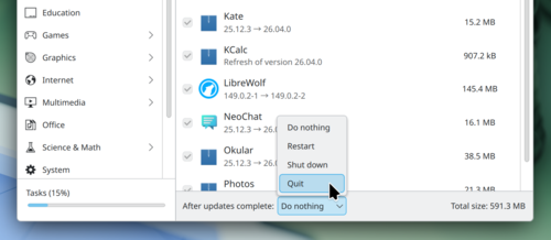  В KDE добавлена поддержка восстановления сеансов при использовании Wayland 