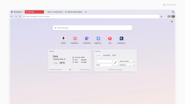 Выпуск браузера Vivaldi 8.0
