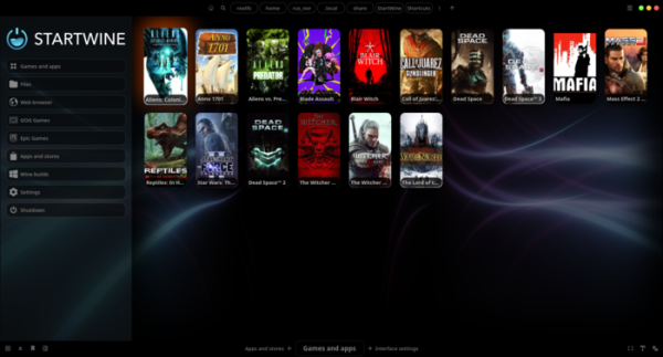 Релиз StartWine-Launcher 422, программы для запуска Windows-приложений и игр в Linux