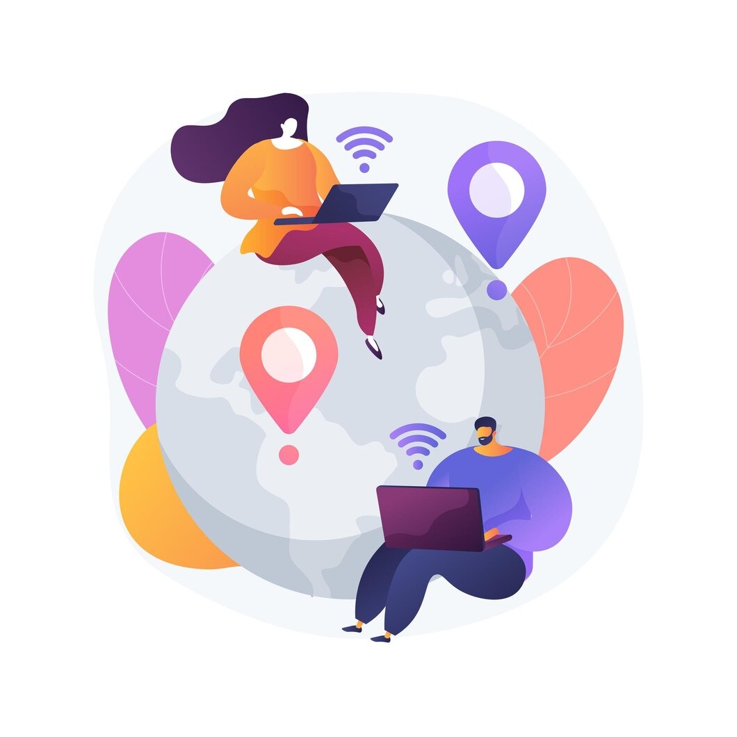 Imgi 15 distance working abstract concept vector illustration distance office working fro