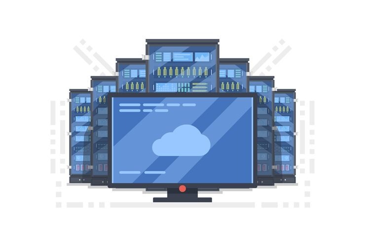 Imgi 25 cloud technology screen with cloud symbol server background 39422 266