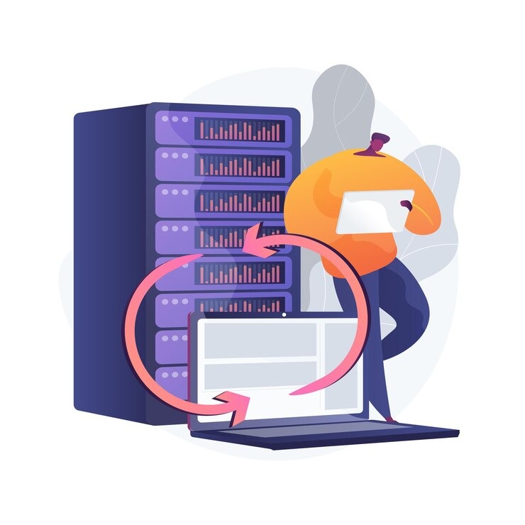 Ilustrimi i konceptit abstrakt të serverit rezervë Imgi 46 335657 3709
